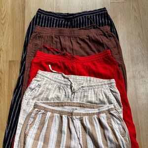 Ellen Tracy Old Navy DKNY Women's XL linen Pants lot Black tan Brown Red Cream 5